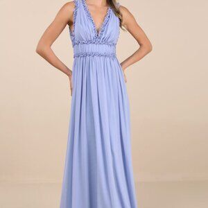 Lulus Helvia Light Blue Ruffled Sleeveless Maxi Dress - Size XL